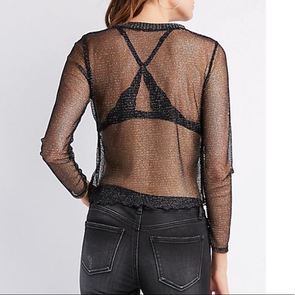 Metallic fishnet mesh top - Picture 2 of 2